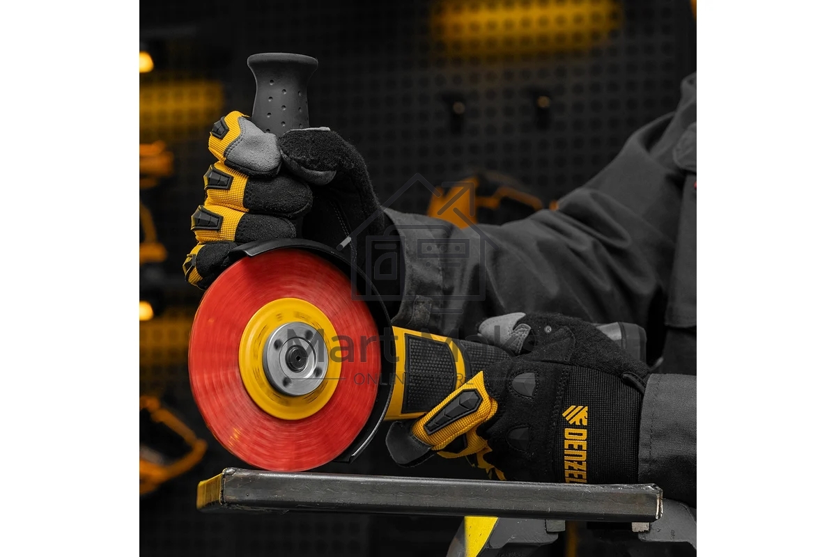 Щетка для УШМ Denzel 125 мм, плоская, нейлоновая щетина, посадка 22,2 мм