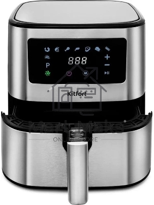 Аэрогриль Kitfort KT-2228 серебристый, 1700 Вт, 5.5 л, сенсор, 9 программ