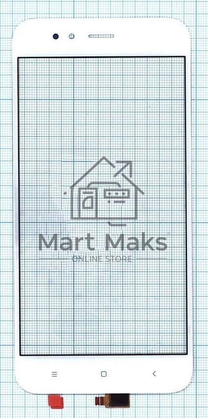 Сенсорное стекло (тачскрин) для Xiaomi Mi A1 / Mi 5X, белое