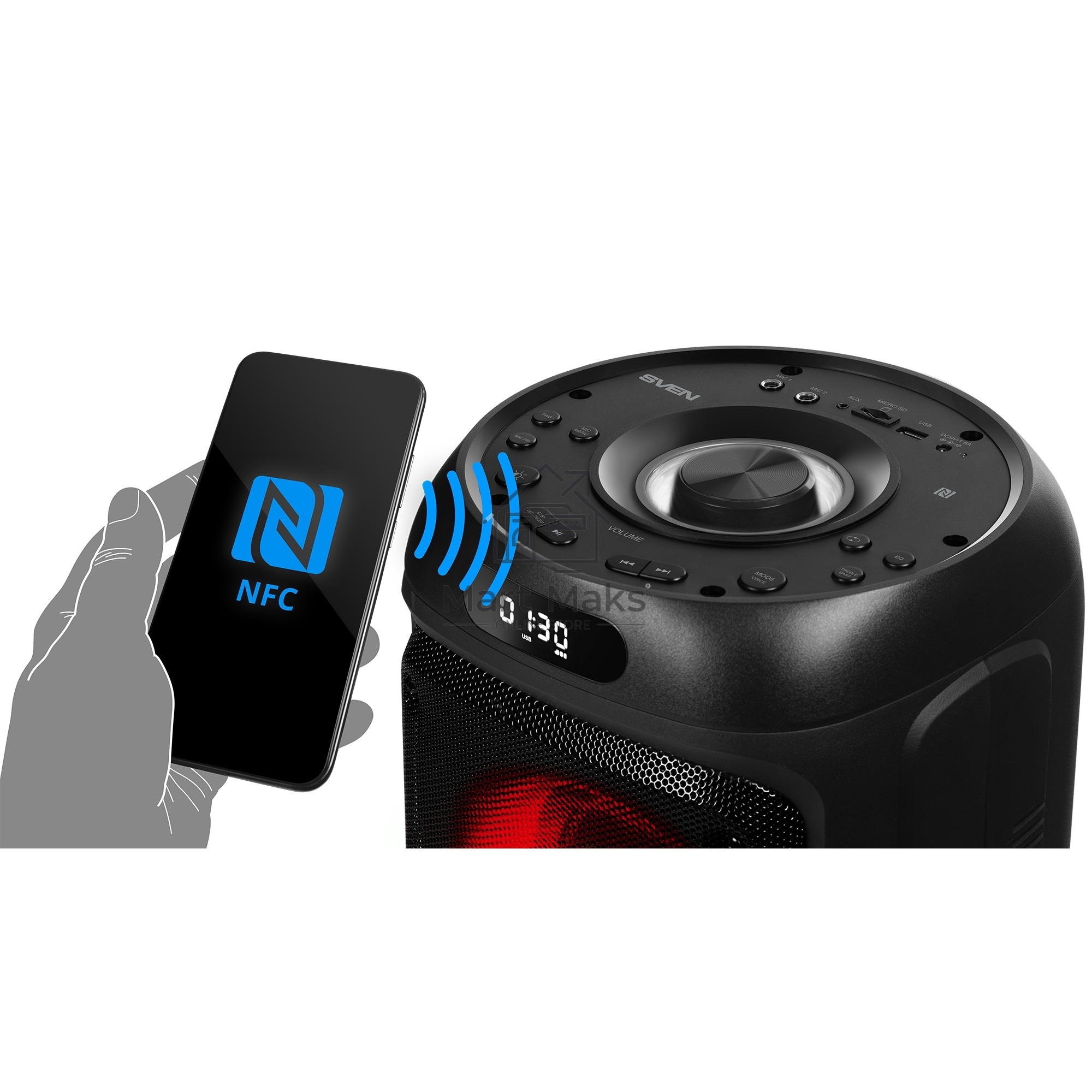 Мобильные колонки Sven PS-770 2.0 черный 2x50W Bluetooth