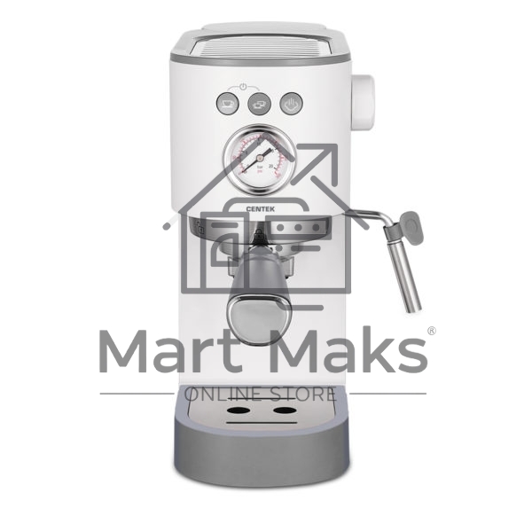 Кофеварка рожковая Centek CT-1168 белый, исп. кофе - молотый, 1.2 л, 1350 Вт, 20 Бар.