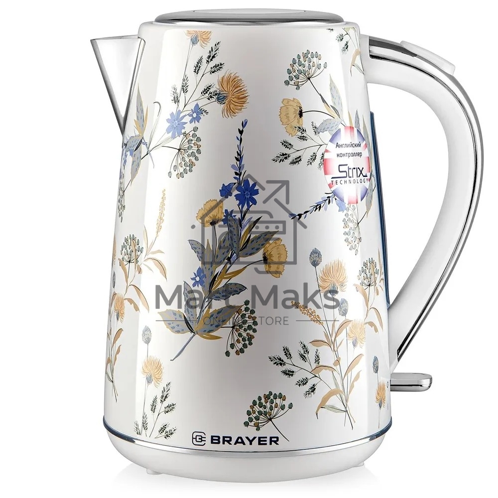 Чайник электрический BRAYER BR1083, 1.7л, стальной корпус