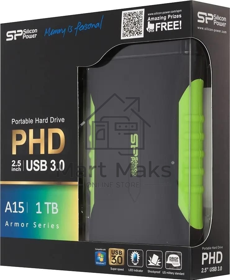 Внешний жесткий диск Silicon Power Armor A15 USB 3.0 1Tb 2.5