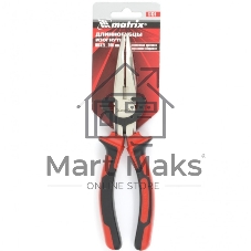 Длинногубцы Matrix 17424 NICKEL 200 мм, изогнутые никелированные, двухкомпонентные рукоятки
