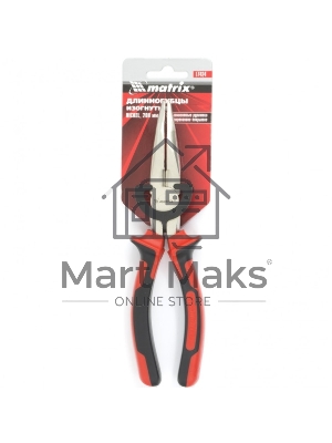 Длинногубцы Matrix 17424 NICKEL 200 мм, изогнутые никелированные, двухкомпонентные рукоятки