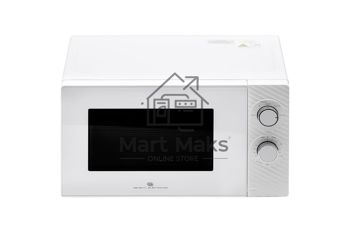 Микроволновая печь General Electronics GE MS120W белая, 20 л, 700 Вт, переключатели — поворотный механизм