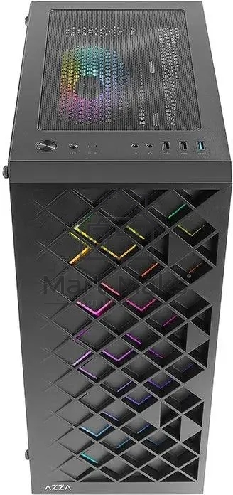 Компьютерный корпус Azza Spectra черный без БП ATX 7x120mm 2x140mm 2xUSB2.0 1xUSB3.0 audio bott PSU