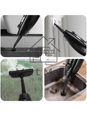 Швабра паровая Kitfort КТ-1061 1300Вт черный/фиолетовый