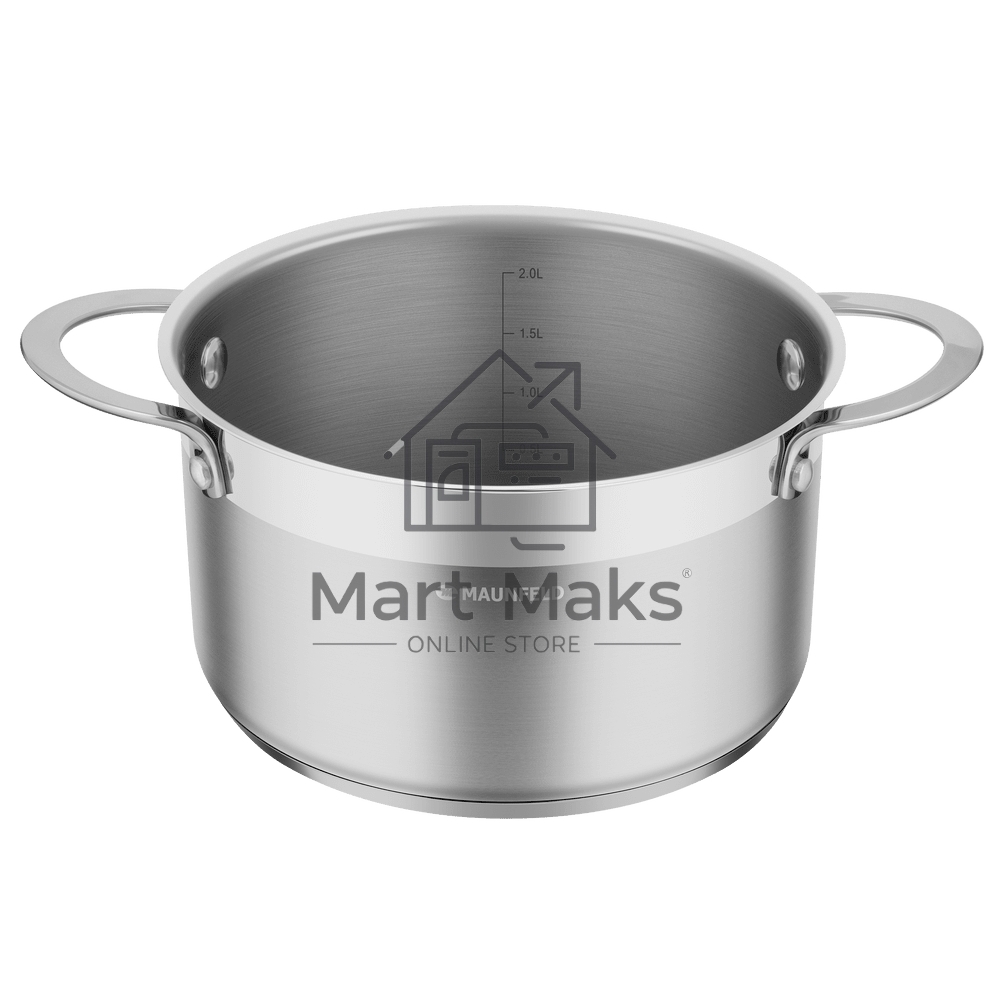 Кастрюля Maunfeld GERDA MCS25S07 из нержавеющей стали со стеклянной крышкой, 18 см, 2,5 л.