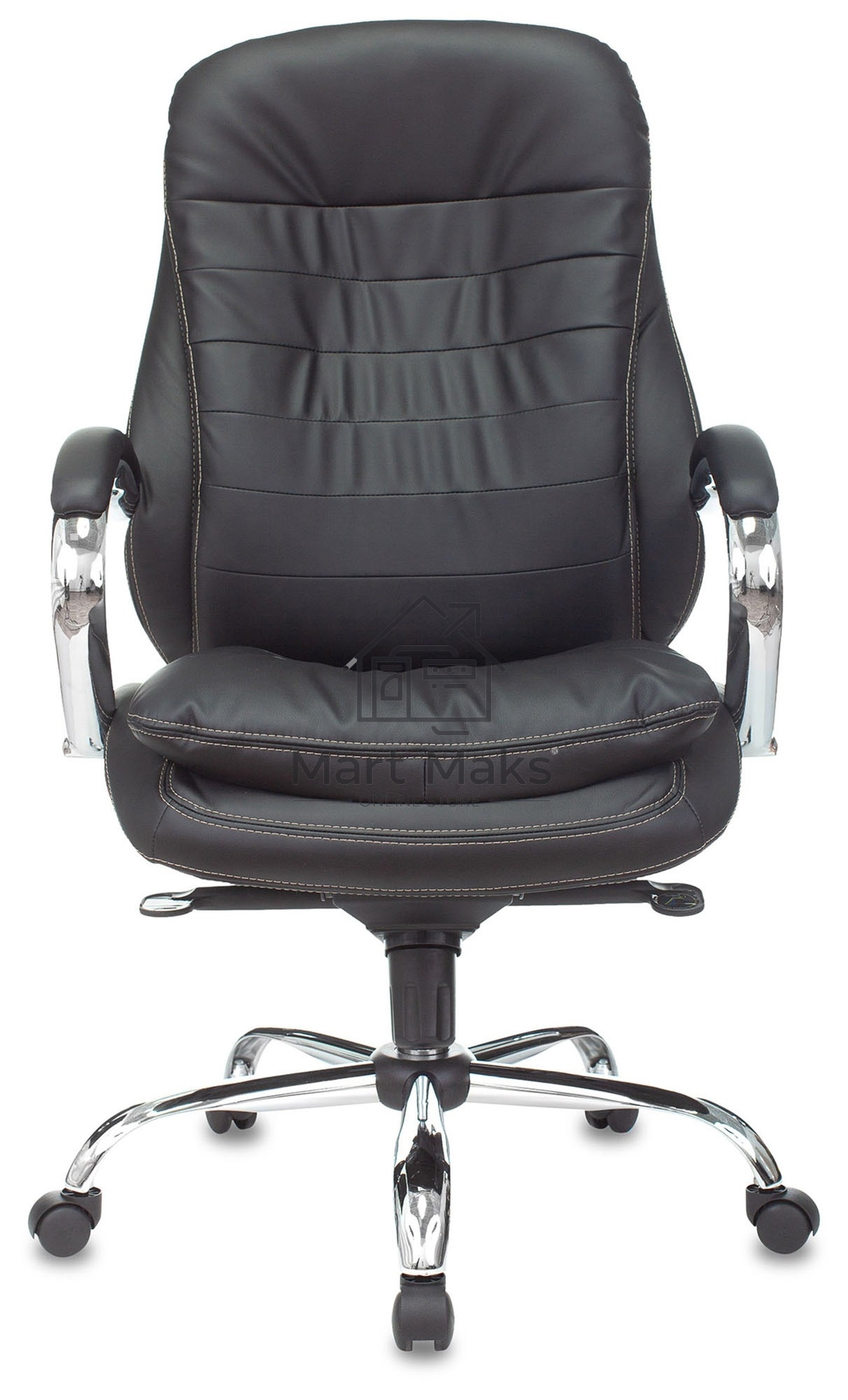 Кресло руководителя Бюрократ T-9950/BLACK-PU сиденье черный, искусственная кожа, крестовина хром