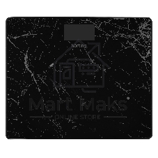 Напольные весы KORTING KBS 1001 диапазон измерений 0.5- 180 кг, интервал измерения 50 г, интегрированный LED-дисплей, работают от 2-х ААА батареек (в комплекте), автоматическое включение/отключение, черный мрамор