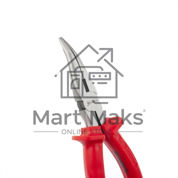 Длинногубцы Matrix Econom 17494, 160 мм, изогнутые шлифованные, пластмассовые рукоятки