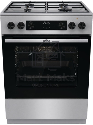 Плита комбинированная Gorenje GKS6C70XJ серый, конфорок 4 газовых, духовка 71 л, 60 см x 85 см x 60 см