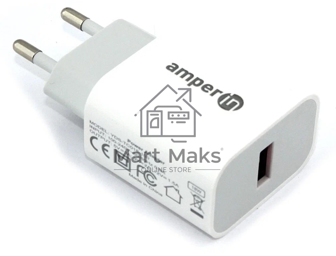 Блок питания (сетевой адаптер) Amperin USB-А, USB-C (YDS-TC045-011) 45W, белый