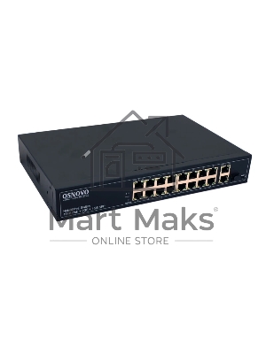 Коммутатор неуправляемый OSNOVO PoE 16 портов 10/100 Мб/с, 2хRJ45, 292 Вт Коммутатор неуправляемый OSNOVO PoE 16 портов 10/100 Мб/с, 2хRJ45, 292 Вт
