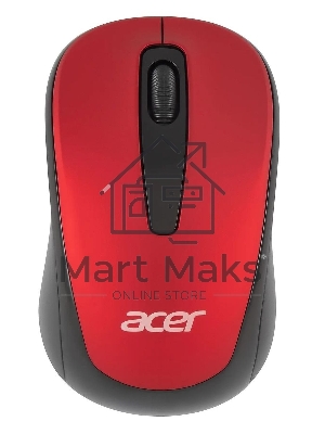 Мышь беспроводная Acer OMR136 красный, 1000 dpi, радиоканал, USB, кнопки - 3