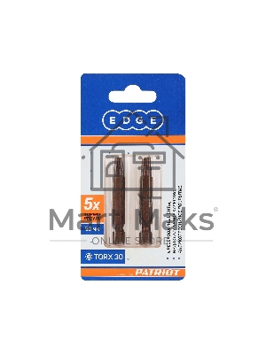 Бита EDGE by PATRIOT T30, сталь S2, длина 50 мм, 2шт в блистере