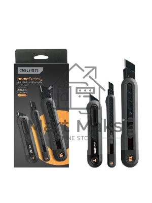 Набор технических ножей Home Series черный Deli HT4003 (ножи 9мм+18мм+Т-образный), эксклюзивный дизайн, корпус из высококачественного софттач пластика