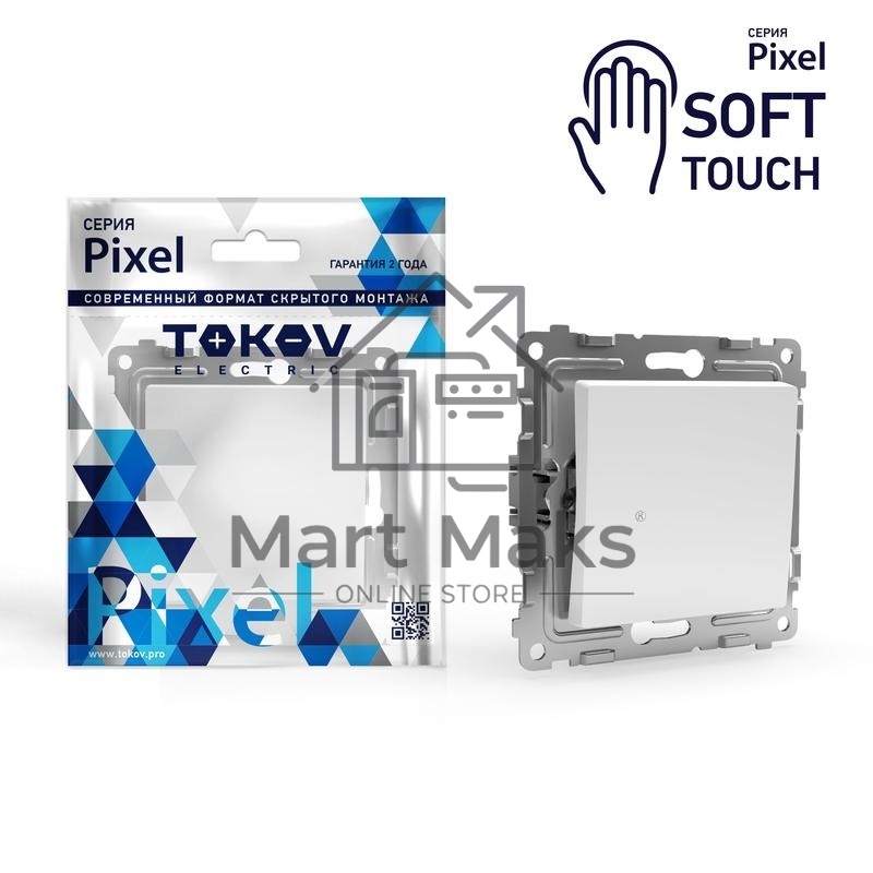 Переключатель проходной TOKOV ELECTRIC TKE-PX-P1-C34 1-кл. СП Pixel 10А IP20 механизм айс