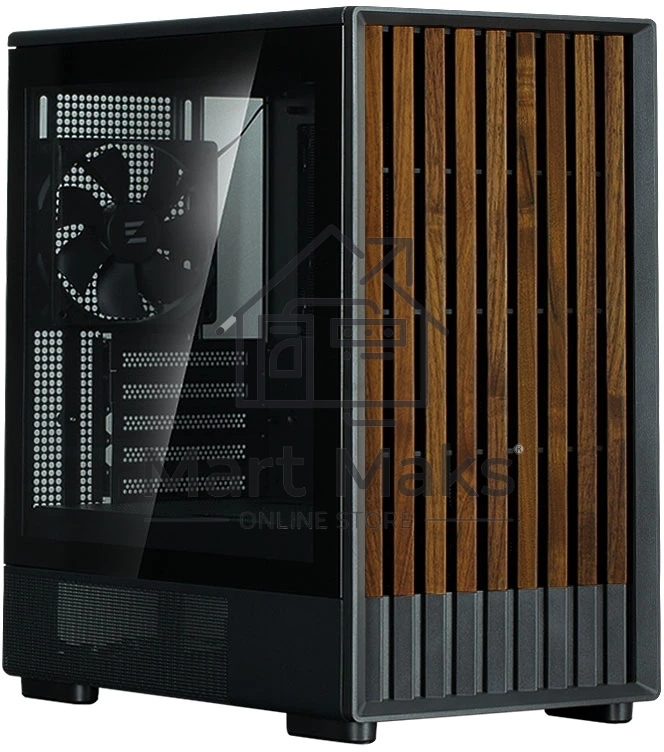 Компьютерный корпус Zalman P10 NAMU, MATX, BLACK, WINDOW, FRONT COVER WALNUT, 2x3.5