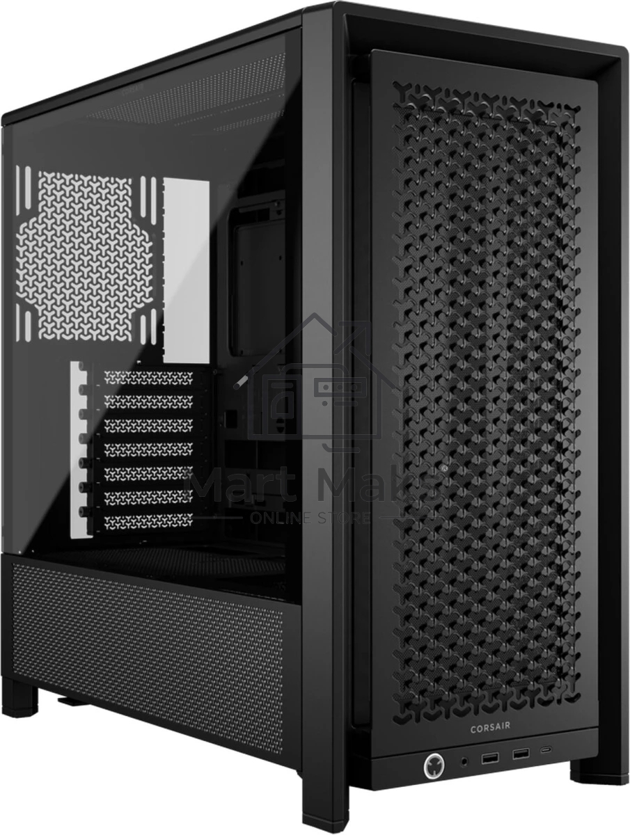 Компьютерный корпус без блока питания Corsair Frame 4000D, Midi-Tower, TG, no fan, 2xUSB-A 3.2, 1xUSB 3.2 Type-C, E-ATX, ATX, mATX, mITX черный