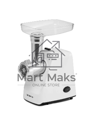 Мясорубка электрическая Polaris PMG1852 RUS белый, 1800 Вт, 2.0 кг/мин, реверс, защита от перегрузки, насадки - 2