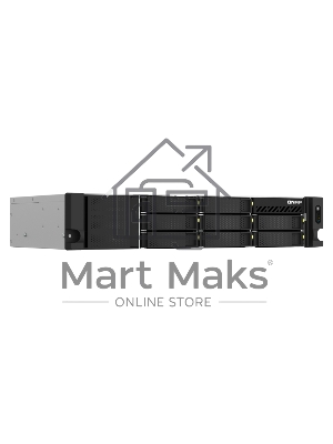 Сетевое хранилище SMB QNAP TS-873AeU-4G NAS 8x3.5/2.5 SATA/SSD trays, 2 x M2 PCIe, 2x 2.5 GbE, 2U rackmount, 1 PSU. AMD Ryzen V1500B 4-core/8-thread 2.2 GHz processor, 4 Gb DDR4 RAM (1*4 Gb) up to 64Gb (2*32 Gb). W/o rail kit RAIL-B02
