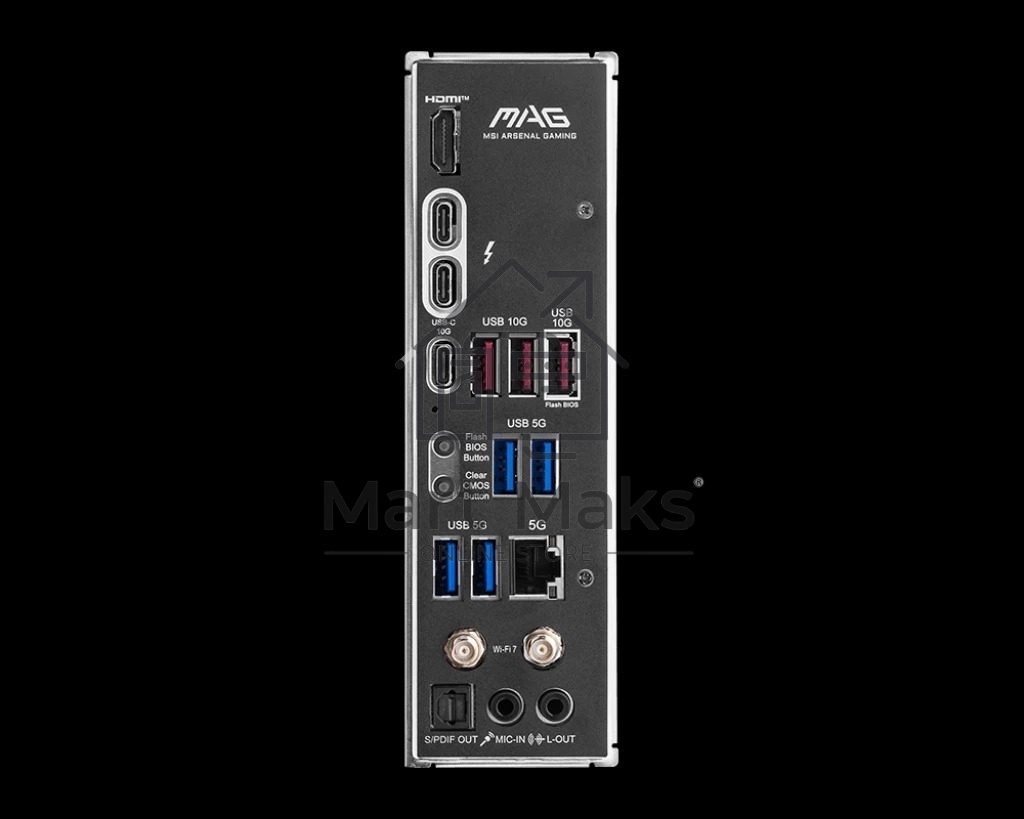 Материнская плата MSI MAG Z890 TOMAHAWK WIFI, LGA 1851, Intel Z890, 4xDDR5, 4xSATA, 4xM.2, 1xPCIe 5.0 x16, 2xPCIe 4.0 x4, 1xHDMI, 2xUSB-C Thunderbolt 4, 1xUSB-C 3.2 Gen 2, 3xUSB-A 3.2 Gen 2, 4xUSB-A 3.2 Gen 1, 1x 5Gb LAN, 2x3.5 мм, 7.1, ATX