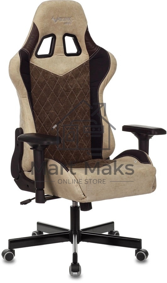 Кресло игровое Бюрократ VIKING 7 KNIGHT BR FABRIC коричневый текстиль/эко.кожа крестовина металл/пластик