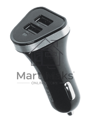 Автомобильное зарядное устройство QUMO 3A, 2 USB, 1A+2A черный