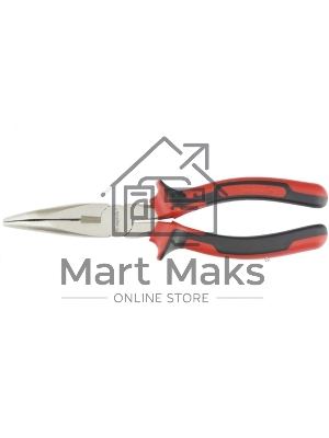 Длинногубцы Matrix 17424 NICKEL 200 мм, изогнутые никелированные, двухкомпонентные рукоятки