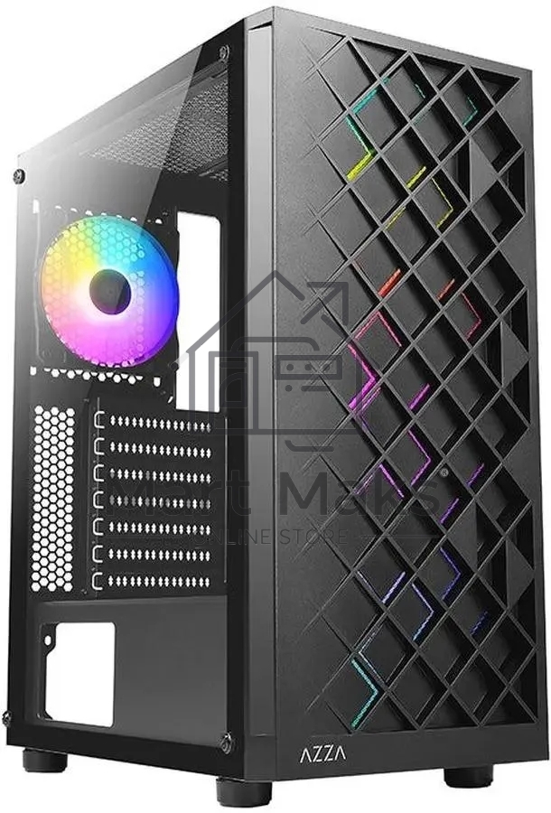 Компьютерный корпус Azza Spectra черный без БП ATX 7x120mm 2x140mm 2xUSB2.0 1xUSB3.0 audio bott PSU