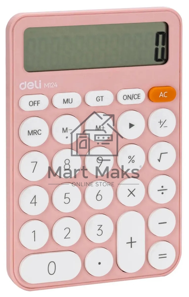 Калькулятор настольный Deli EM124PINK розовый 12-разр.