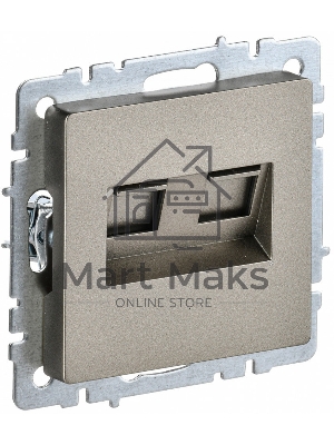 Розетка компьютерная двойная IEK BRITE РК10-2-БрШ (BR-K20-1-K37) СП RJ45 кат.5E шампань