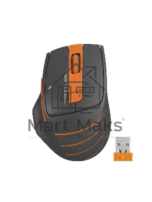 Мышь беспроводная A4Tech Fstyler FG30S серый/оранжевый, 2000 dpi, радиоканал, USB, кнопки - 6