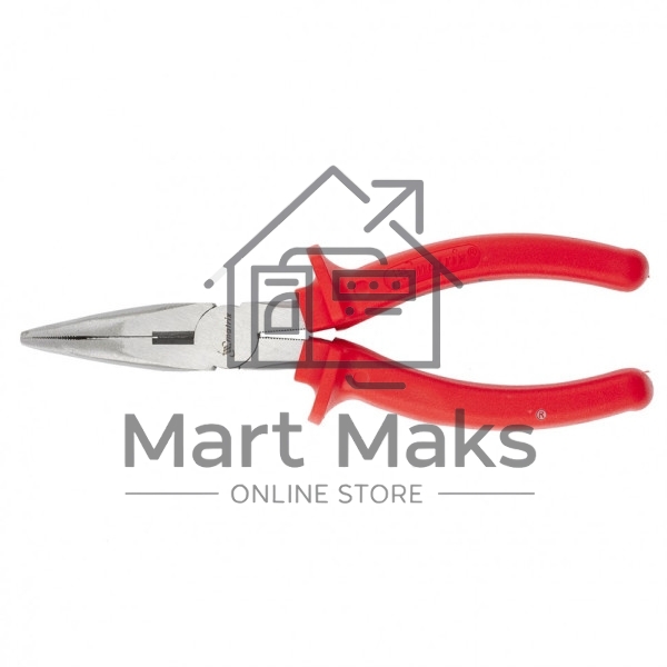 Длинногубцы Matrix Econom 17494, 160 мм, изогнутые шлифованные, пластмассовые рукоятки