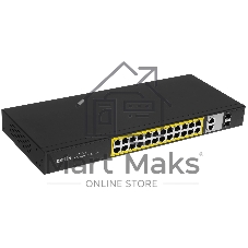 Коммутатор Netis P124GH, 24×100 Мбит/с PoE+ + 2×1 Гбит/с + 2×1 Гбит/с SFP, неуправляемый