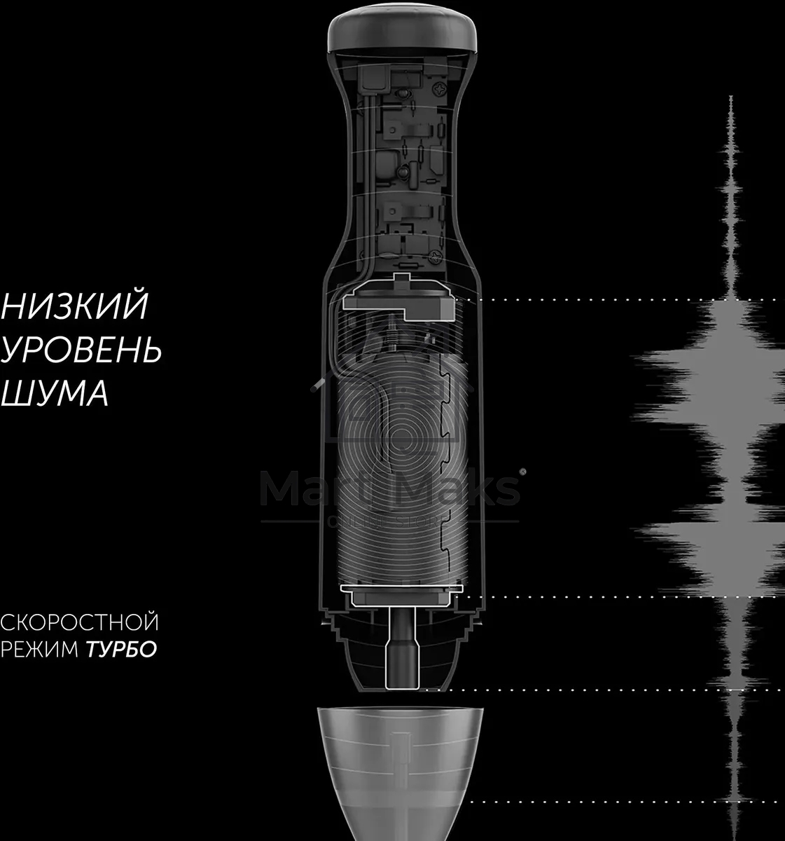 Блендер погружной Polaris PHB 1385 1350Вт черный