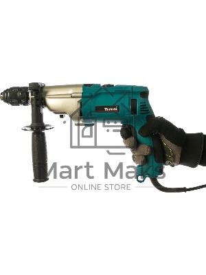 Дрель-шуруповерт Makita HP2071F Дрель уд, 1010Вт,БЗП-13мм,0-1200\2900об\м,2.4кг,чем,мет редуктор,подсветка