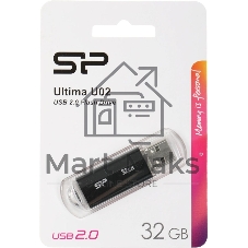 Флешка USB 32Gb Silicon Power Ultima U02 (SP032GbUF2U02V1K), USB 2.0, черный