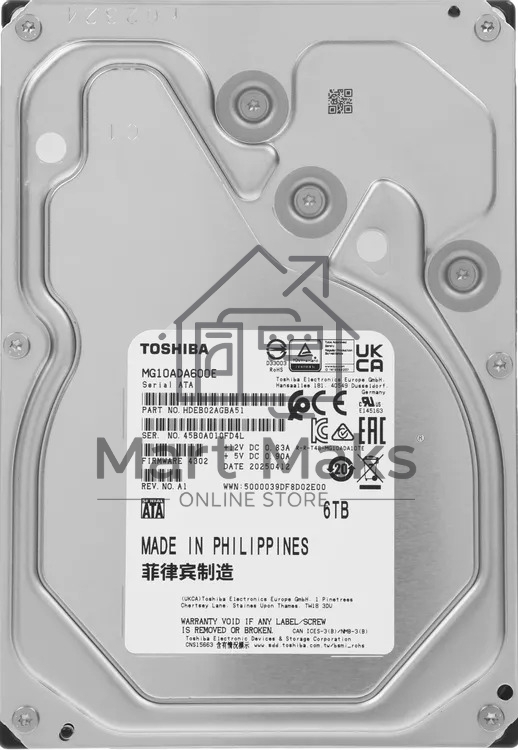 Жесткий диск Toshiba SATA-III 6Tb MG10ADA600E Server Enterprise Capacity 512E (7200rpm) 512Mb 3.5