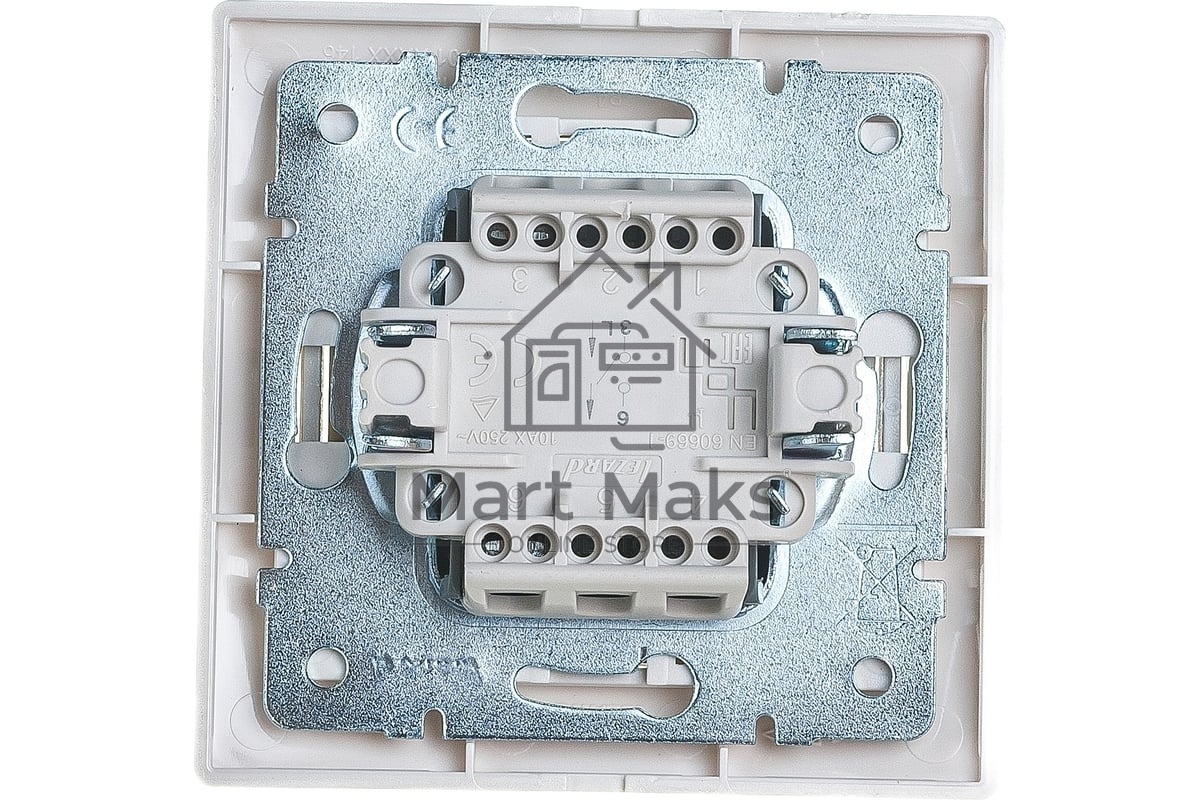 Выключатель LEZARD 1-кл. СП Мира 10А IP20 белый/белый 701-0202-100