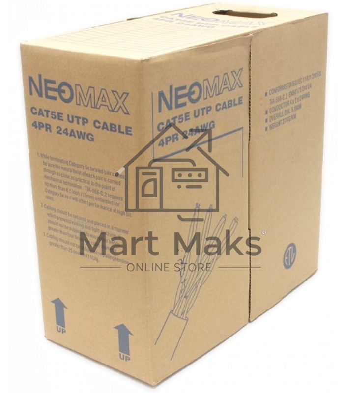 Кабель NEOMAX NM10001 U/UTP cat.5e 4 пары (305 м) 0.486 мм (24 AWG) Медь, PVC jacket