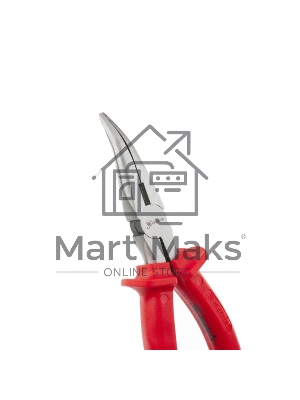 Длинногубцы Matrix 17496 econom 200 мм, изогнутые, шлифованные пластмассовые рукоятки