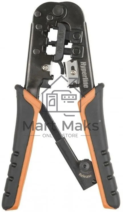 Инструмент обжимной Hyperline HT-N5684R для RJ-45/RJ-12/RJ-11 синий/оранжевый