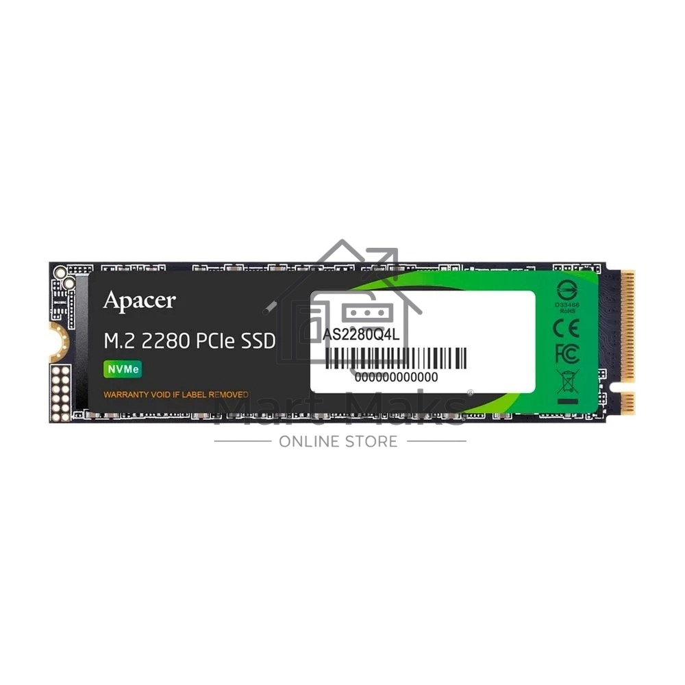 Накопитель SSD Apacer AS2280Q4L, 256Gb, M.2 2280, PCIe Gen4x4, NVMe 1.4, R/W 3300/1300