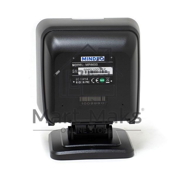 Сканер штрих-кода стационарный MINDEO MP8610 USB презентационный, 2D имидж, USB, черный