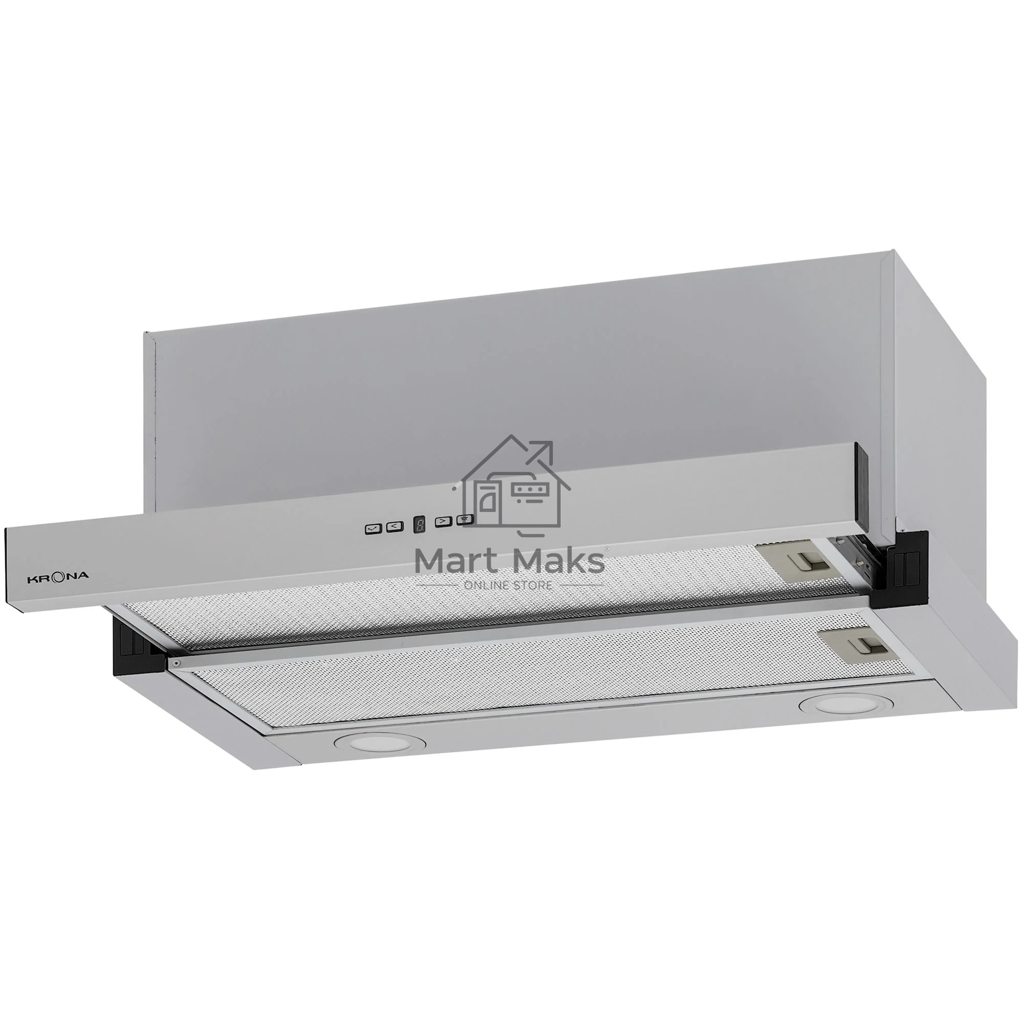 Вытяжка встраиваемая Krona Kamilla T Power 600 inox нержавеющая сталь, 60 см, 1300 куб. м/ч, 61 дБ