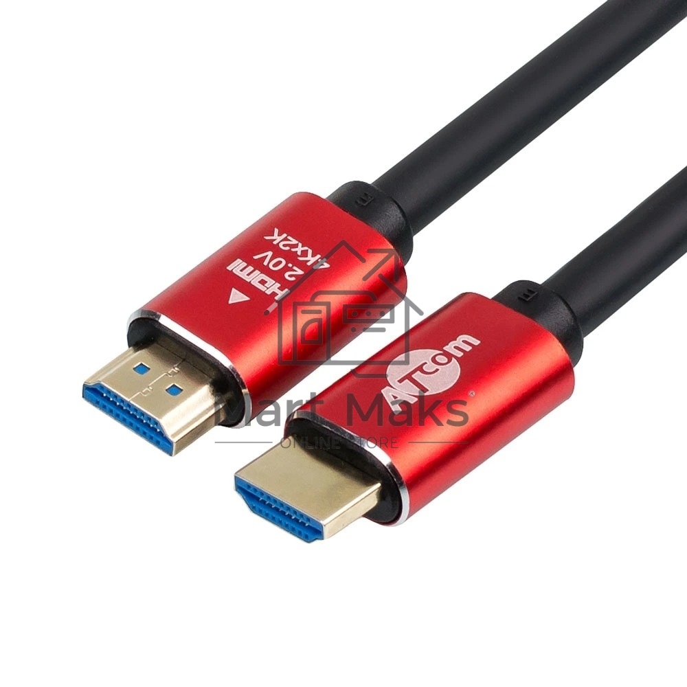 Кабель ATCOM АТ5943 HDMI 5М (Red/Gold, в пакете) VER 2.0