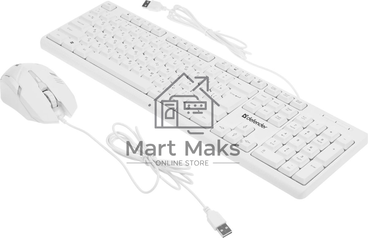 Комплект клавиатура + мышка Defender LINE MOTION C-977 RU белый